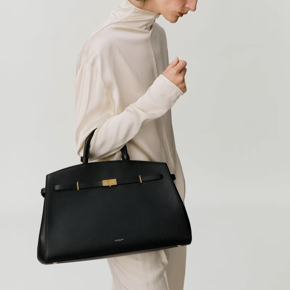 ✨ DeMellier The Hudson Bag Black Small Grain Leather - Picture 2 of 13